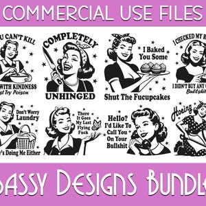 Retro Housewife Png Bundle, Zabawne Png, Sarkastyczne Powiedzenia, Zabawny Retro Bundle, Zabawne Powiedzenia, Sarkastyczne Cytaty, Humor Dla Dorosłych, Snarky Sassy Png