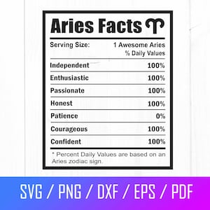 Bélier Svg, Bélier Nutrition Facts Svg, Bélier Astrologie Signe Svg, Bélier Signe Du Zodiaque Svg, Bélier Horoscope Svg, Fichier De Coupe Pour Cricut, Png, Dxf