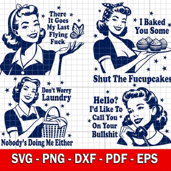 Shut The Fucupcakes Svg Png, Funny Svg Bundle, Trendy Vintage Retro Housewife Funny Sublimation Design T-Shirt Mug Tote Png SVG Cut File Dxf