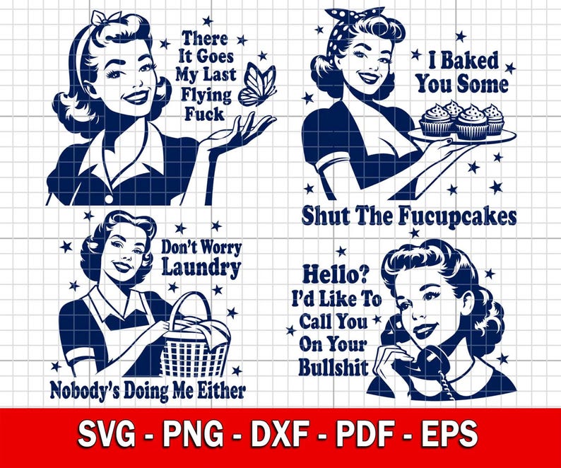 Shut The Fucupcakes Svg Png, Funny Svg Bundle, Trendy Vintage Retro Housewife Funny Sublimation Design T-Shirt Mug Tote Png SVG Cut File Dxf image 1