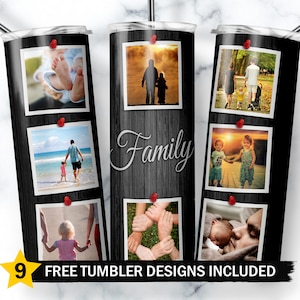 Family Tumbler Designs, Family Tumbler Wrap, Family Collage 20oz Skinny Tumbler Wrap Png, Family Photo Sublimation Designs Png,Family Quote