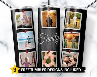 Family Tumbler Designs, Family Tumbler Wrap, Family Collage 20oz Skinny Tumbler Wrap Png, Family Photo Sublimation Designs Png,Family Quote