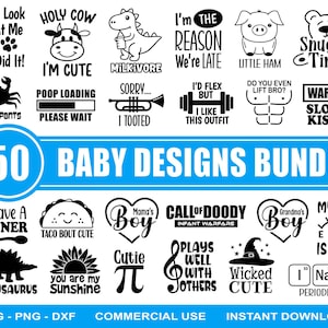 Baby SVG-bundel, babyshower SVG, pasgeboren SVG-bundel, baby citaat bundel, schattige baby gezegde svg, grappige baby svg, babyjongen meisje Svg, png