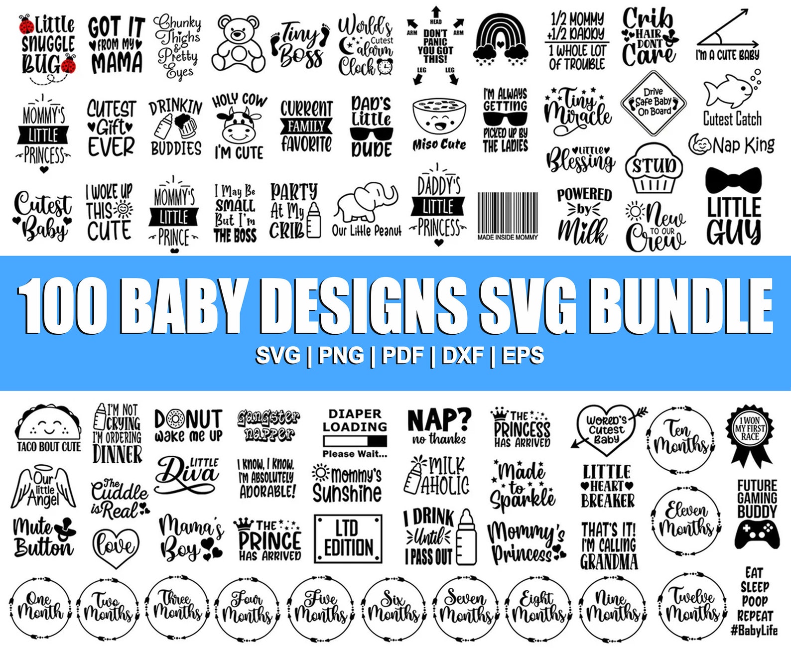 Baby SVG Bundle Baby Shower SVG Newborn SVG Bundle Baby - Etsy