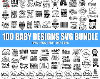 Bundle SVG bébé, Baby Shower SVG, lot de nouveau-né SVG, lot de citations de bébé, bébé mignon disant svg, svg drôle de bébé, Svg bébé garçon fille, Png