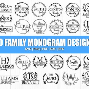 Family Monogram Svg Bundle, Welcome Sign Svg, Welcome Svg Bundle, Farmhouse Sign Svg, Porch Sign Svg, Family Sign Svg, Cut File For Cricut