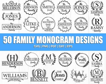 Family Monogram Svg Bundle, Welcome Sign Svg, Welcome Svg Bundle, Farmhouse Sign Svg, Porch Sign Svg, Family Sign Svg, Cut File For Cricut