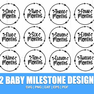 Bébé jalon Svg Bundle, bébé annonce Svg, bébé SVG Bundle, bébé douche SVG, nouveau-né SVG Bundle, bébé coupe fichier