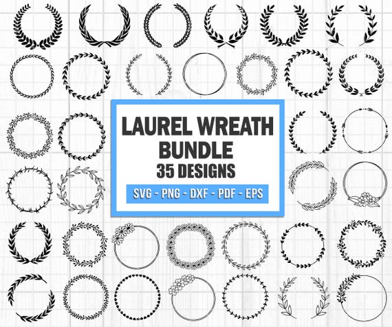 Wreath Svg Bundle, Laurel Svg, Wedding Wreath Svg, Circle Svg, Floral Wreath Svg, Wreath Monogram Svg, Circle Frame Svg, Cut File For Cricut