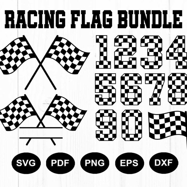 Racing Flag Svg, Racing Clipart, Checkered Flag Designs, Racing Numbers, Monogram, Cut File For Cricut, Finish Flags, Silhouette, Dxf, Png