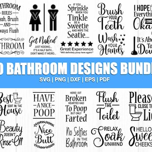 Bathroom Svg, Bathroom Svg Bundle, Bathroom Sign Svg, Washroom Svg, Bathroom Quote, Restroom Svg, Funny Bathroom Svg, Cut File For Cricut