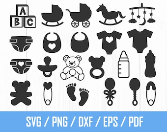 Baby-Svg-Bundle, Baby-Dusche-Svg, Neugeborenen-Svg-Bundle, Baby Fußabdrücke geschnitten, Baby Clipart, Schnittdatei für Cricut, Png, Dxf