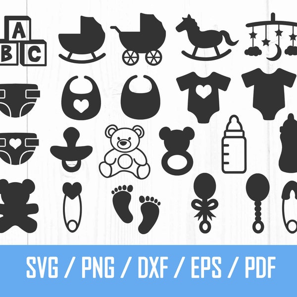 Baby-Svg-Bundle, Baby-Dusche-Svg, Neugeborenen-Svg-Bundle, Baby Fußabdrücke geschnitten, Baby Clipart, Schnittdatei für Cricut, Png, Dxf