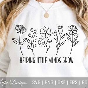 Helping Little Minds Grow Svg, Teacher Svg, Teacher Grow Svg, Teacher Life Svg, Teacher Facts Svg, Cut Files For Cricut, Silhouette, Dxf,Png