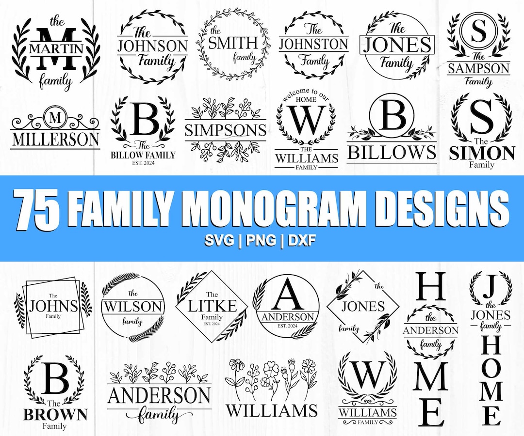 Family Monogram Svg Bundle, Welcome Sign Svg, Welcome Svg Bundle, Family Name Monogram, Fa