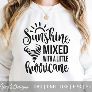 Sunshine gemischt mit einem kleinen Hurrikan SVG, Sonnenschein mit Hurrikan SVG, freche svg, Kleinkind svg, geschnittene Datei für Cricut, Vinyl