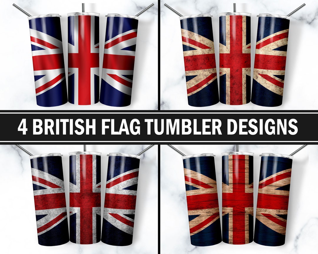 British Flag Tumbler Designs Bundle, Britain Flag Tumbler Wrap, 20oz