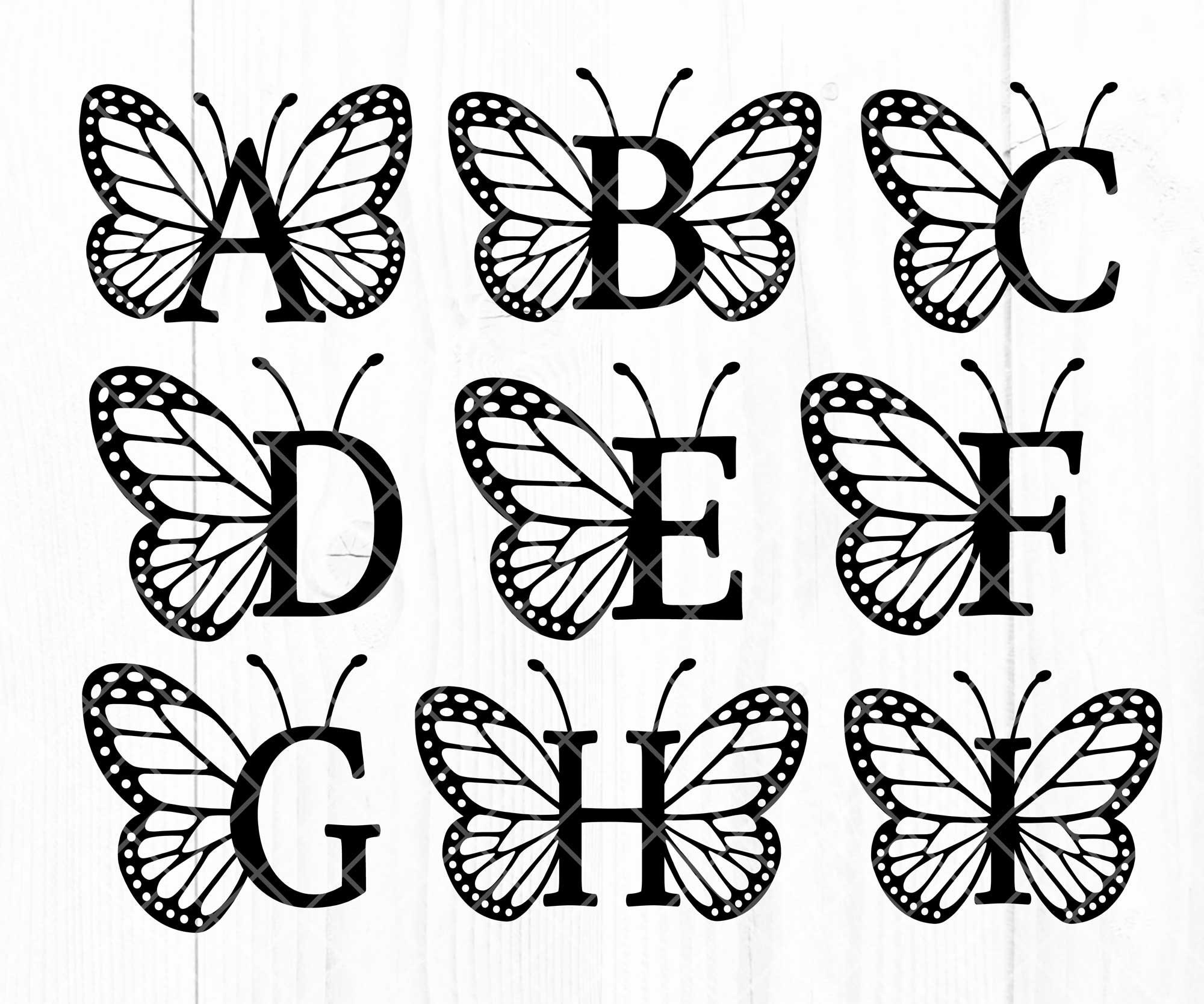 Butterfly Monogram Svg Butterfly Svg Butterfly Svg Bundle - Etsy
