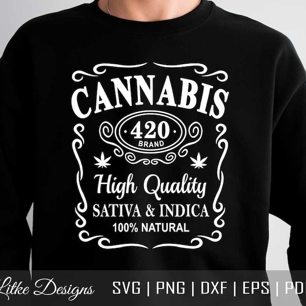 Weed Svg, Cannabis Svg, Marijuana Svg, Stoner Svg, 420 Svg, Weed Whiskey Label Svg, Cannabis Whiskey Label Svg, Cut File Cricut, Png, Dxf