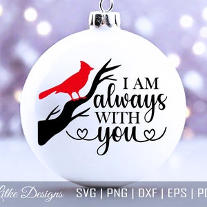 Cardinal Memorial SVG, Memorial SVG, Cardinal SVG, Always With You SVG, Souvenir SVG, Red Cardinal Heart SVG, Cut File Cricut, Silhouette