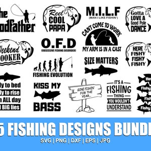 Pesca Svg / Paquete de pesca Svg / Pesca Svg para Cricut / Refranes de pesca Svg / Calcomanías de pesca Svg / Archivo de corte de pesca / Vector Png Jpg Eps