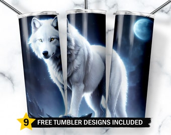 Wolf Tumbler Designs, Wolf Tumbler Wrap, Wolf Tumbler Png, 20oz Skinny Tumbler Wrap Png, Wolf Sublimation Designs Png, Digital Download