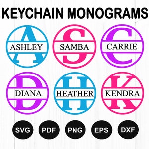 Sleutelhanger Monogram Svg, Sleutelhanger Split Monogram Svg, Font Monogram Bundle, Split Monogram Letter Svg, Monogram Font Alphabet, Cut File Cricut
