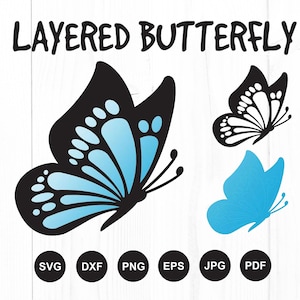 Borboleta SVG, Arquivo SVG de borboleta, SVG de borboleta em camadas, Svg de borboleta para Cricut, Clipart de borboleta, Svg de borboletas, Arquivo de corte de borboleta