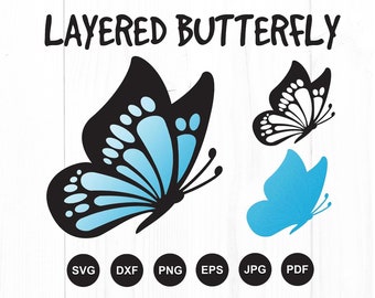 Butterfly SVG, Butterfly SVG File,  Layered Butterfly SVG, Butterfly Svg for Cricut, Butterfly Clipart, Butterflies Svg, Butterfly Cut File