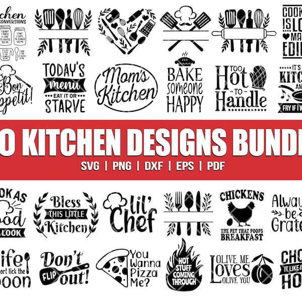 Kitchen Svg, Kitchen Svg Bundle, Kitchen Monogram Svg, Baking Svg, Cooking Svg, Potholder Svg, Kitchen Quotes Svg, Cut Files For Cricut, Dxf