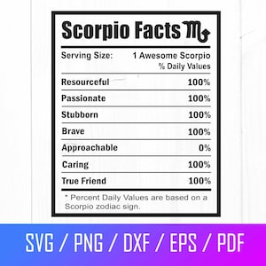 Scorpion Svg, Scorpion Nutrition Facts Svg, Scorpion Astrology Sign Svg, Scorpio Zodiac Sign Svg, Scorpio Horoscope, Cut File For Cricut, Png