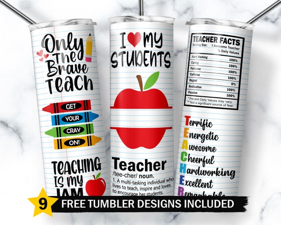 Teacher Tumbler Designs, Teacher Tumbler Wrap, Teacher Appreciation 20oz Skinny Tumbler Wrap Png, Teacher Life Sublimation Designs Png, Png