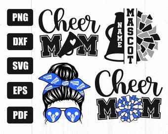 Cheer Mom Svg Bundle, Cheer Life Svg, Cheerleader Svg Files, Cheerleader Mom Designs, Mom Life Svg, Cut File For Cricut, Silhouette, Png,Dxf