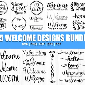Signo de bienvenida svg, paquete de bienvenida svg, signo de granja svg, signo de porche svg, hogar dulce hogar svg, signo de familia svg, archivo de corte para cricut, dxf png