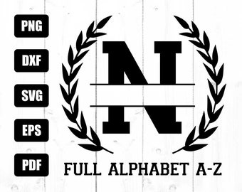 Font Monogram Svg, College University Varsity Font Monogram Letters Svg, Soccer Football Baseball Split Font Monogram Letters Svg, Cut File