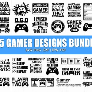 Gamer-Svg, Gamer-Svg-Bundle, Gaming-Svg-Bundle, Lustiger Gamer Sprüche SVG, Gamer Zitate SVG, Videospiele SVG, Game Controller SVG, Png, Dxf
