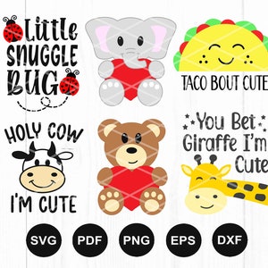 Bundle SVG bébé, Shower de bébé, Bundle SVG nouveau-né, lot de citations bébé, bébé mignon disant svg, Svg de bébés animaux, fichier coupe bébé pour Cricut