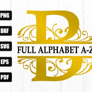 Split-Monogramm-Svg-Bundle, Schrift-Monogramm-Svg-Bundle, Alphabet-Svg, Familie Monogramm-Svg, Split-Buchstabe-Svg, königliche Initiale, geschnittene Datei für Cricut