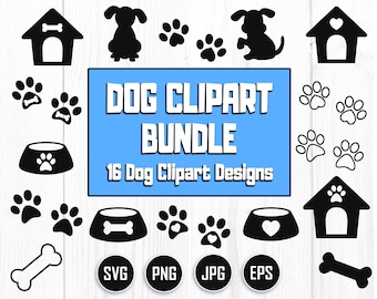 犬のクリップアート バンドル、犬の SVG バンドル、足跡 SVG、犬のモノグラム SVG、ペット SVG、犬のカット ファイル、犬小屋 SVG、犬の骨 SVG、足跡カット ファイル