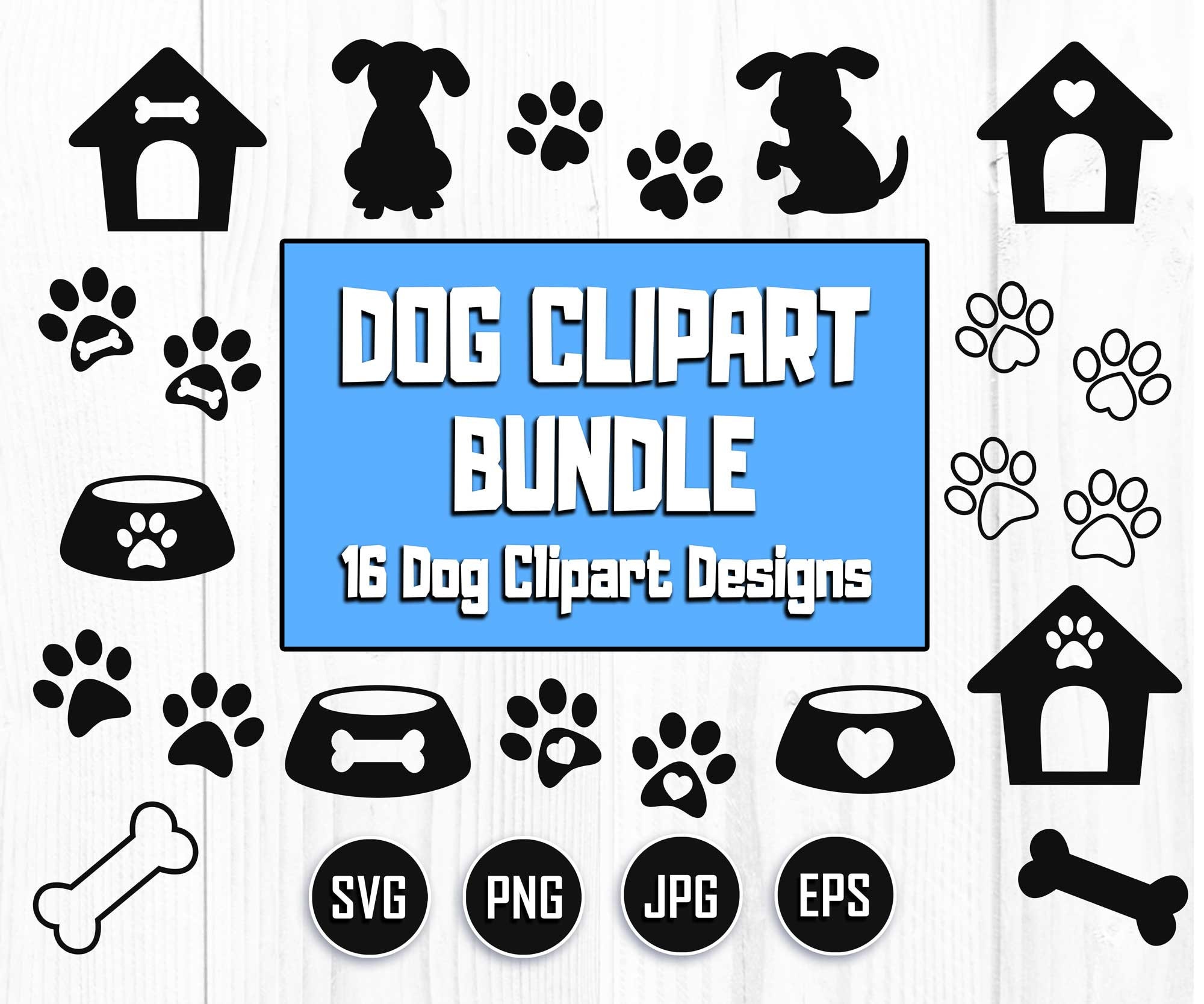 Download Dog Clipart Bundle Paw Prints Svg