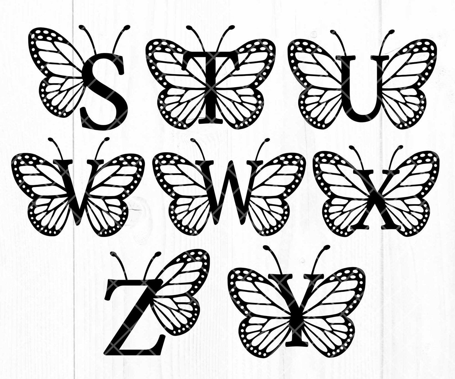 Butterfly Monogram Svg Butterfly Svg Butterfly Svg Bundle - Etsy