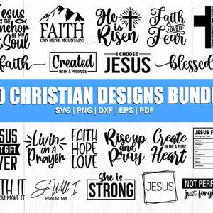 Christliches SVG-Bundle, Jesus Svg, Gott Svg, Bibel-Vers-Svg, Religiöses Svg, Bibel-Zitate-Svg, Schrift-Svg, Schnittdateien für Cricut, Png, Dxf