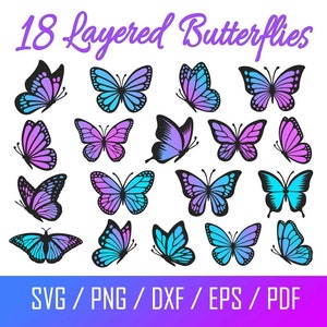 Schmetterling SVG, Schmetterling Bundle SVG-Dateien, Schmetterling SVG geschichtet, Schmetterling-Dateien für Cricut, Schmetterling Clipart, Schmetterlinge Svg, Silhouette