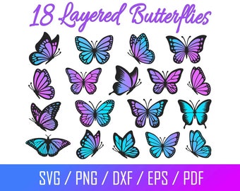 Butterfly SVG, Butterfly Bundle SVG Files, Butterfly SVG Layered, Butterfly Files for Cricut, Butterfly Clipart, Butterflies Svg, Silhouette