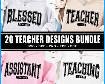 Teacher Svg Bundle, Teacher Clipart, Teacher Quote Svg, Teacher Life Svg, Back to School Svg, Teacher Appreciation Svg, Sublimation Png, Dxf