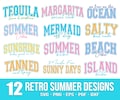Retro Summer Svg Png, Summer Svg Bundle, Beach Svg Bundle, Vacation Svg, Beach Life Svg, Tropical Svg, Summer Sublimation Bundle, Silhouette