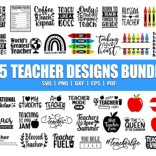 Teacher Svg, School Svg, Teacher Svg Bundle, Teacher Quote Svg, Teacher Life Svg, Back to School Svg, Teacher Appreciation Svg, Teaching Svg