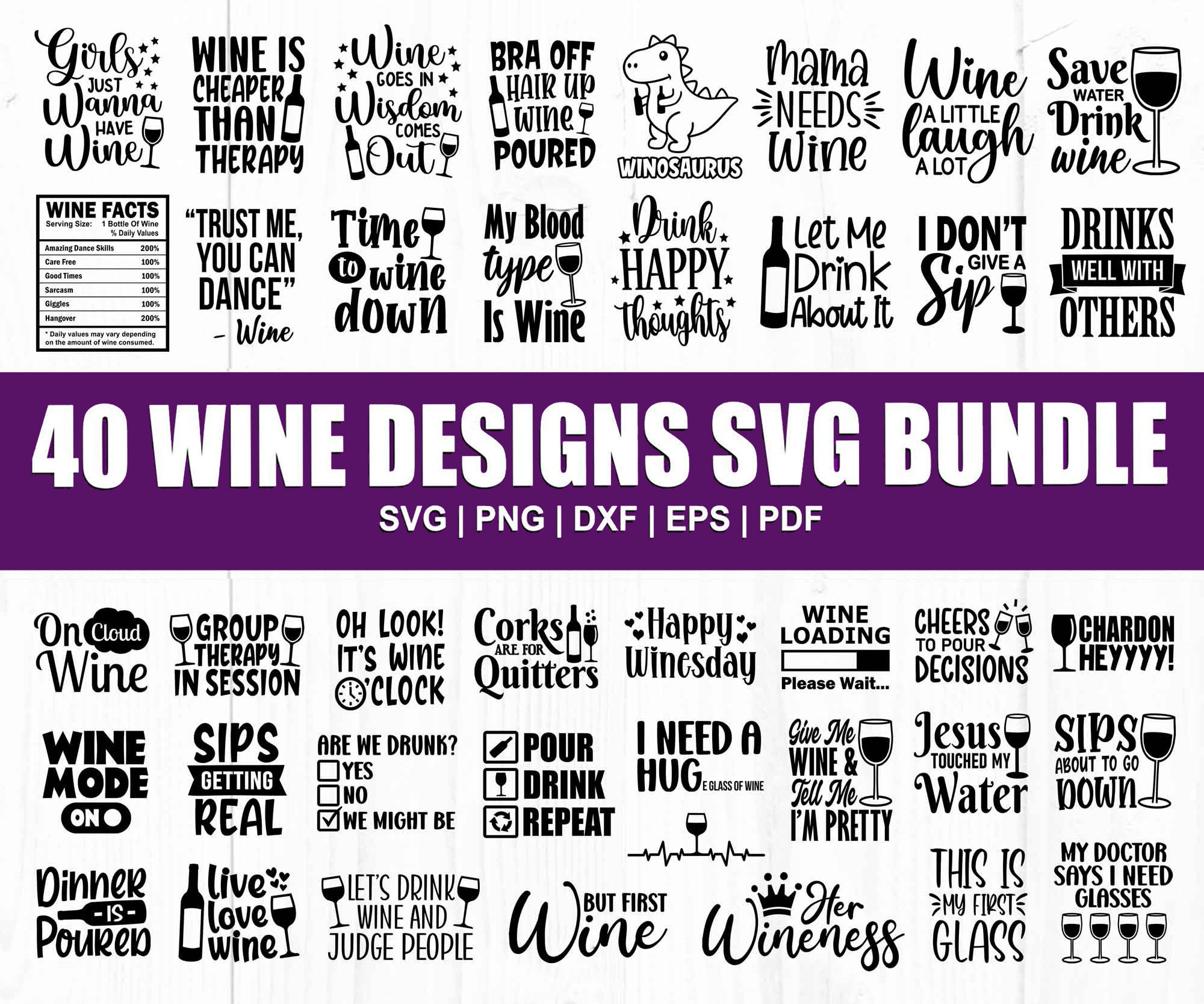 Wine Glasses Quotes SVG Bundle – Funny Wine Quotes