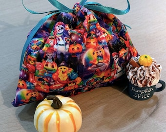 Lisa Frank Inspired Halloween Treat Bag | Trick or Treat | Unique Drawstring Pouch | Gift Spooky Decor