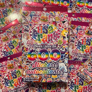 Lisa Frank-stickerpakket | Jaren 90 retro vintage Y2K kawaii leuk cadeau | 600 kleurrijke stickers voor scrapbooking en knutselen